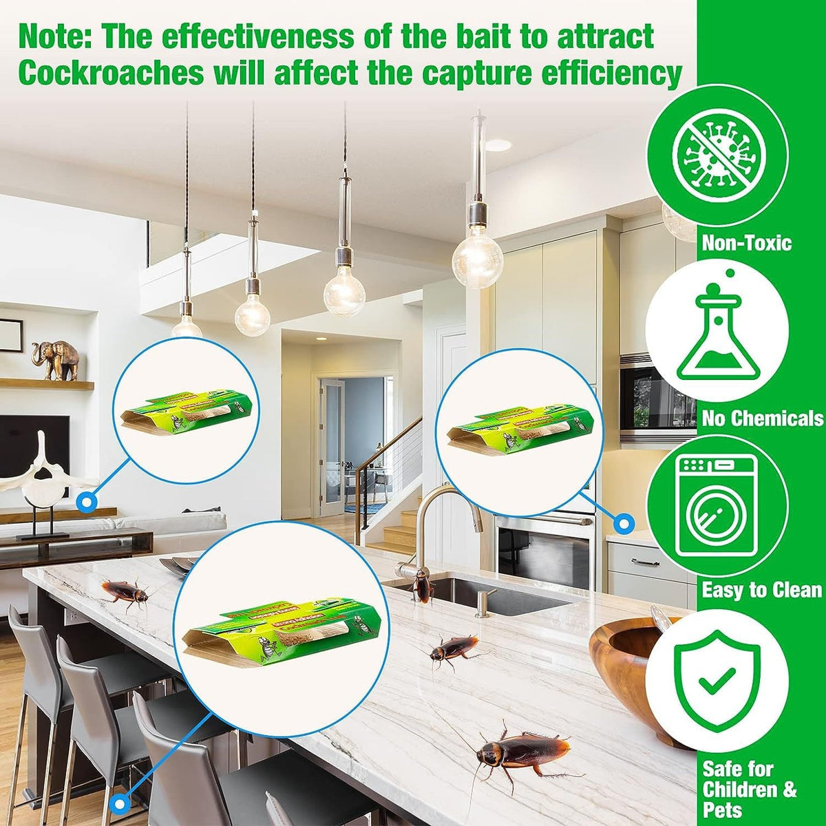 10 Pack Roach Glue Traps – Sticky Cockroach Trap Boards for Indoor Use