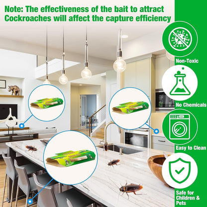 10 Pack Roach Glue Traps – Sticky Cockroach Trap Boards for Indoor Use