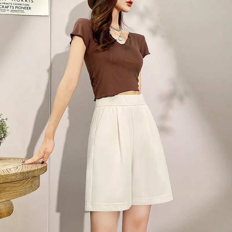 Women's High Waist  Wide Leg Shorts