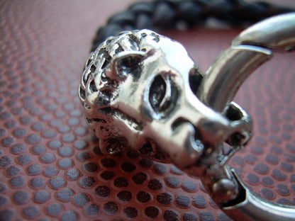 Thick Lions Head Braided Leather Bracelet