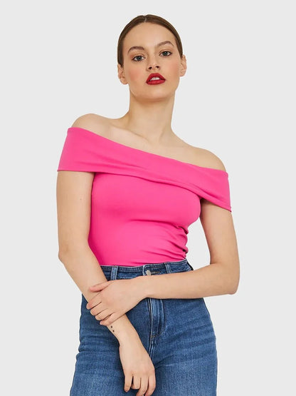 Kristy Tube Top Sexy T-shirt Off-shoulder