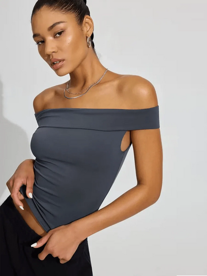 Kristy Tube Top Sexy T-shirt Off-shoulder