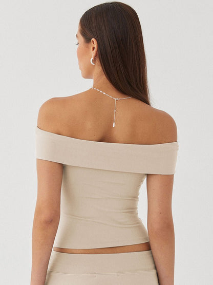 Kristy Tube Top Sexy T-shirt Off-shoulder