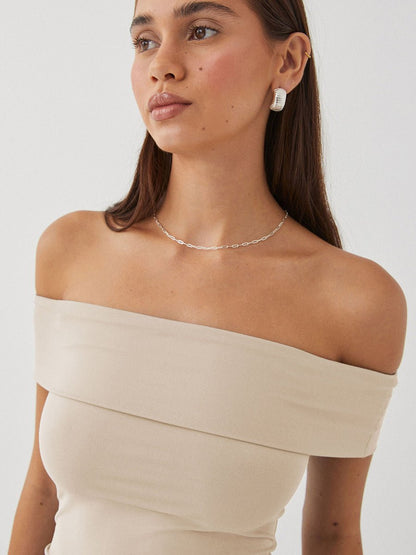Kristy Tube Top Sexy T-shirt Off-shoulder
