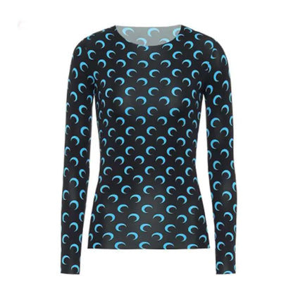 Women's Long-Sleeved Marine Moon T-Shirts & Underwear
