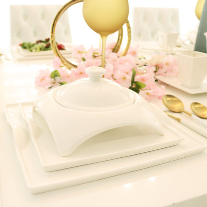 Square Porcelain Dinnerware Set