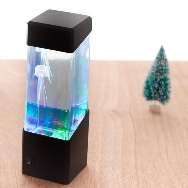 LED Jellyfish Night Light Tank Aquarium Style LED Lamp Sensory Autism Lava Lamp LED Desk Lamp Home Décor USB Power Cute Study Lamps for Bedroom Décor