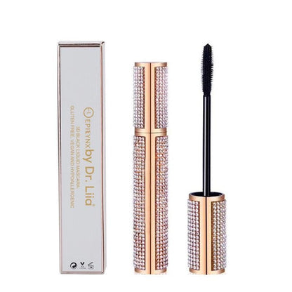 Mega Volume Vegan Mascara – Smudge-Proof with Handmade Diamond Case