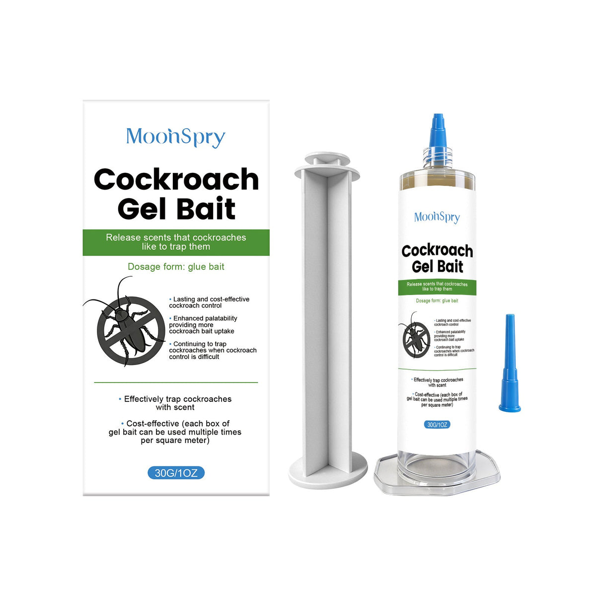 MoonSpry Cockroach Gel Bait – Fipronil & Dinotefuran 30g Syringe