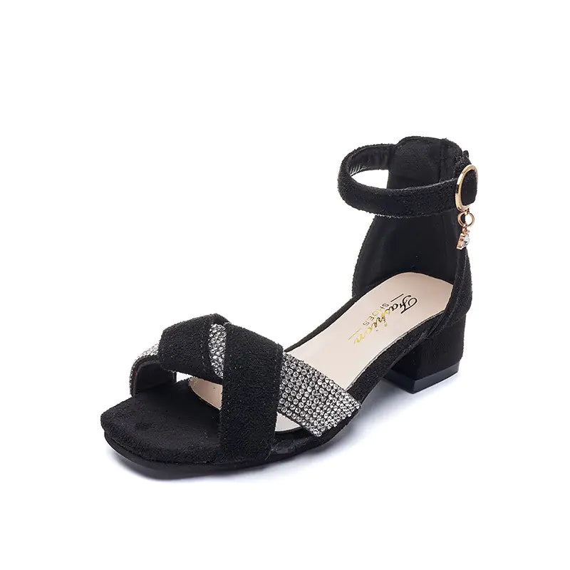 Girls' Summer Rhinestone Princess Sandals for Weddings