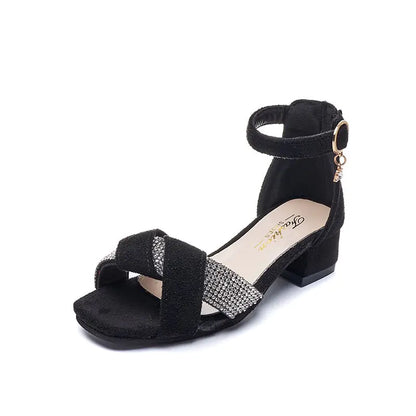 Girls' Summer Rhinestone Princess Sandals for Weddings