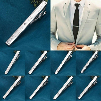 New Metal Silver Color Tie Clip For Men Wedding Necktie Tie Clasp Clip Tie Clips for Men Tie Bar Clip  Regular Ties Necktie Wedding Business Tie Pin Clips Gentleman Ties Bar Elegant Men's Accessories