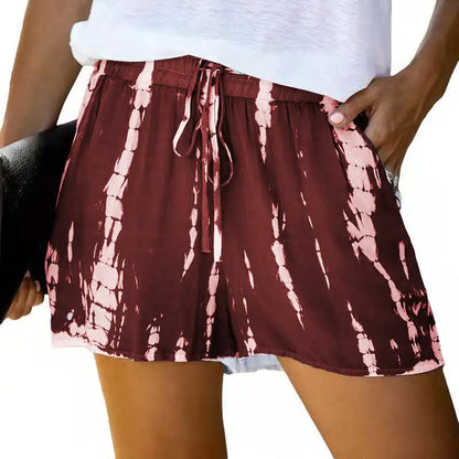 Summer Tie-Dye Striped Wide-Leg Shorts for Women