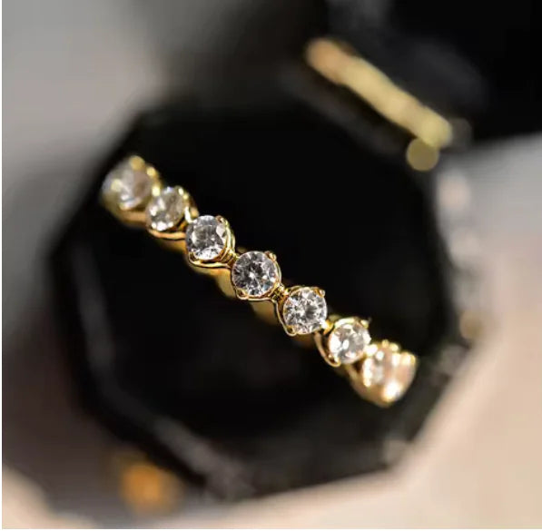 Spring Qiaoer 925 Sterling Silver Diamond Wedding Ring