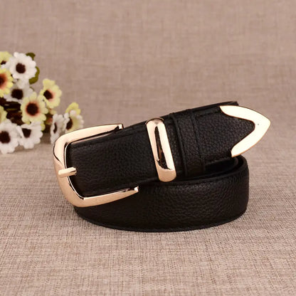 Fashionable Women's Casual Faux Leather Belt with Alloy Buckle