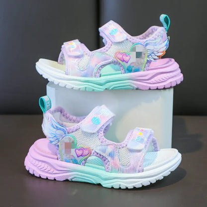 Summer New Girls' Sandals with Cartoon Wings