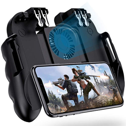 Perfect 6 Finger All-in-One Mobile Game Triggers Controller For Smartphones Mobile Along With Cooling Fan