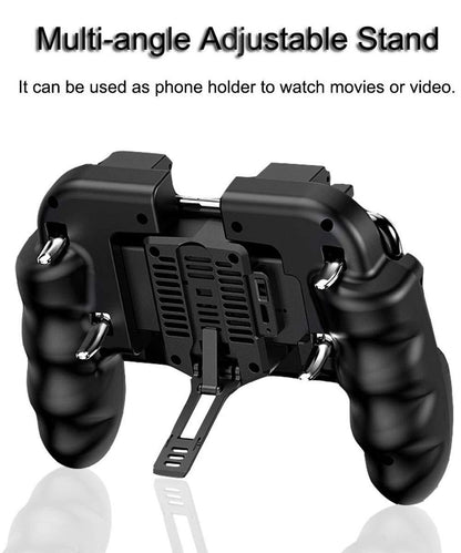 Perfect 6 Finger All-in-One Mobile Game Triggers Controller For Smartphones Mobile Along With Cooling Fan