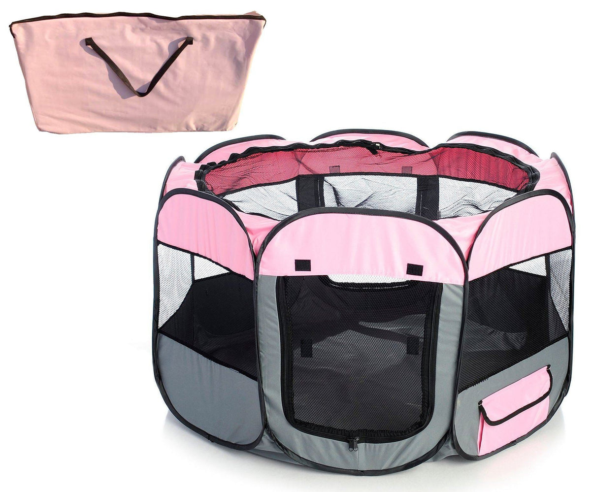 Pet Life ® 'All-Terrain' Lightweight Easy Folding Wire-Framed Collapsible Travel Pet Dog Playpen crate