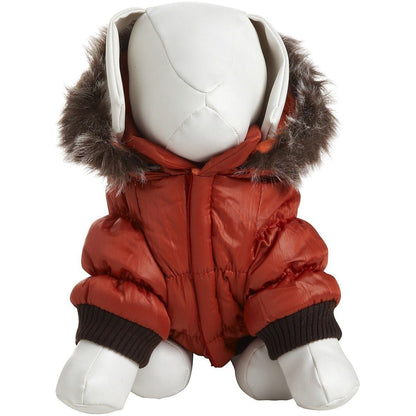 Pet Life ® Classic Metallic Fashion 3M Insulated Dog Coat Parka  w/ Removable Hood