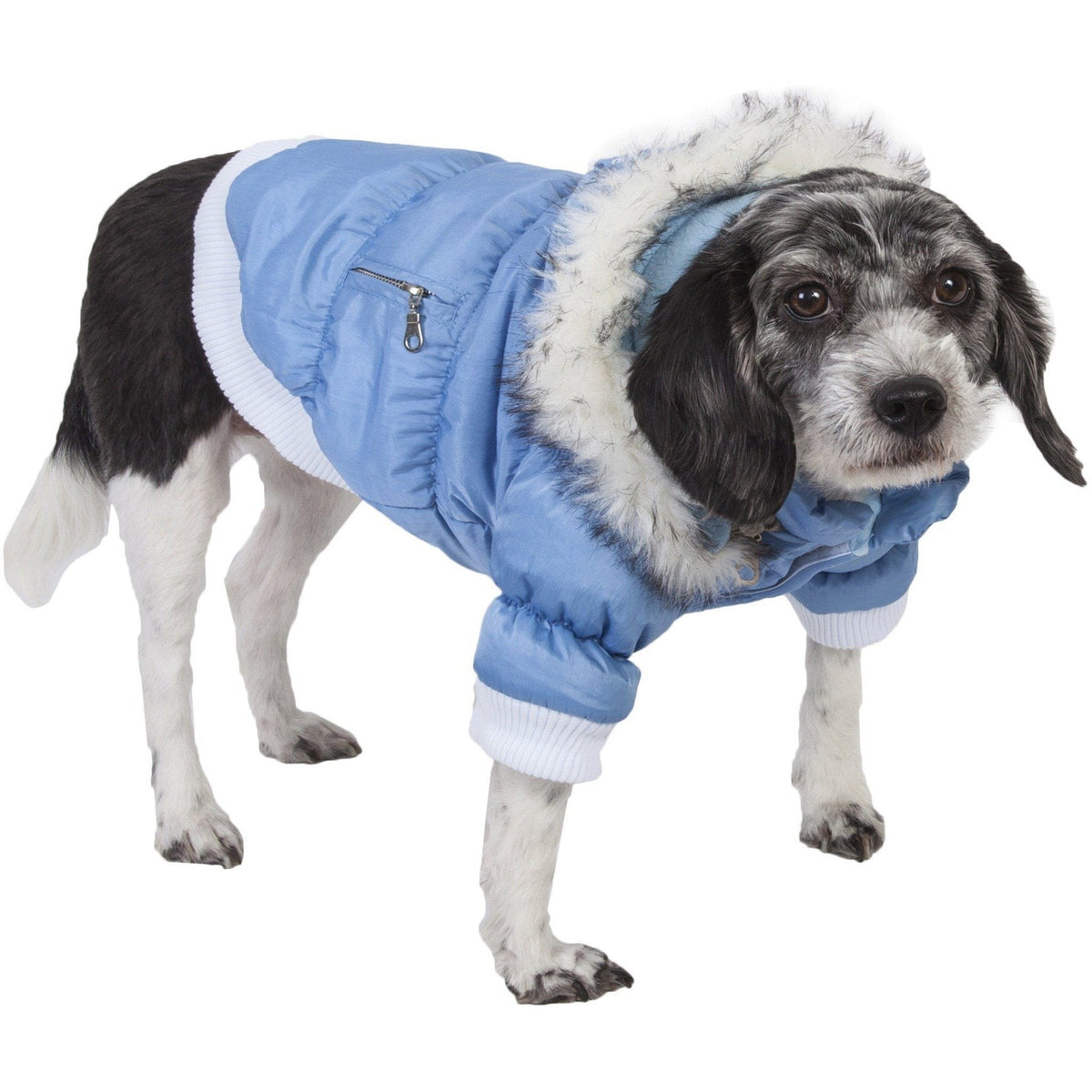 Pet Life ® Classic Metallic Fashion 3M Insulated Dog Coat Parka  w/ Removable Hood