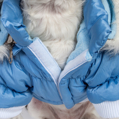 Pet Life ® Classic Metallic Fashion 3M Insulated Dog Coat Parka  w/ Removable Hood