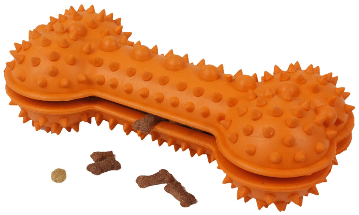 Pet Life ® 'Denta-Bone' TPR Treat Dispensing and Dental Cleaning Durable Dog Toy