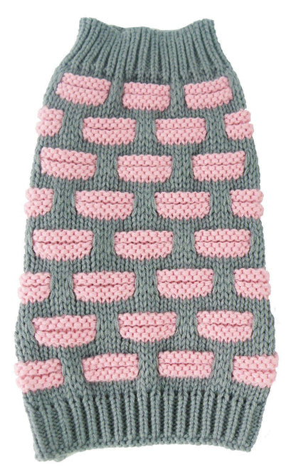 Pet Life ® Fashion Weaved Heavy Knit Designer Ribbed Turtle Neck Dog Sweater