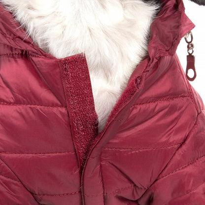 Pet Life ® Lightweight Adjustable and Collapsible 'Sporty Avalanche' Dog Coat w/ Pop-out Zippered Hood