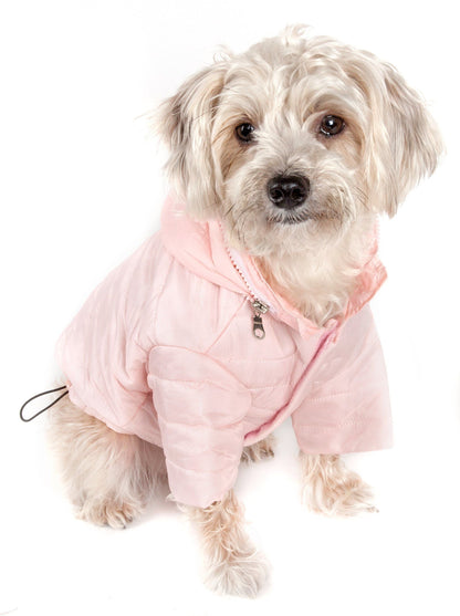 Pet Life ® Lightweight Adjustable and Collapsible 'Sporty Avalanche' Dog Coat w/ Pop-out Zippered Hood