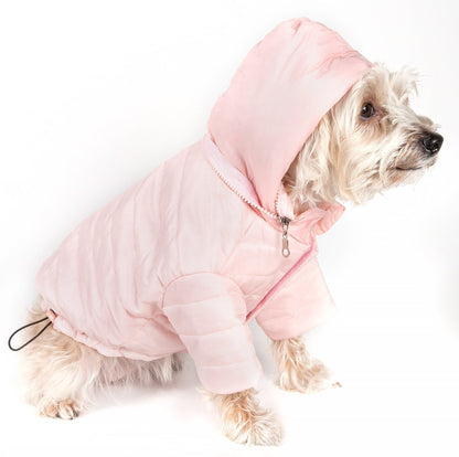 Pet Life ® Lightweight Adjustable and Collapsible 'Sporty Avalanche' Dog Coat w/ Pop-out Zippered Hood