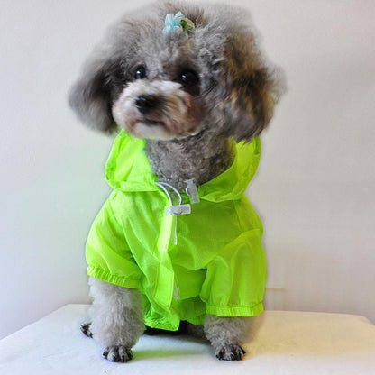 Pet Life ® 'Thunder Paw' Ultimate Waterproof Collapsible Multi-Adjustable Travel Dog Raincoat