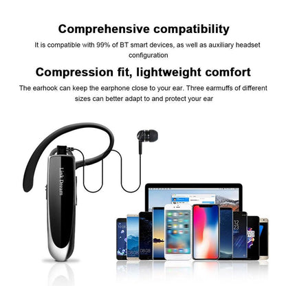 Bluetooth Earpiece V5.0 Wireless Handsfree Headset With Microphone 24 Hrs Driving Headset 30 Days Standby Time Bluetooth Music Headset Waterproof Earphone Works On All Smartphones Sport Wireless Earphones