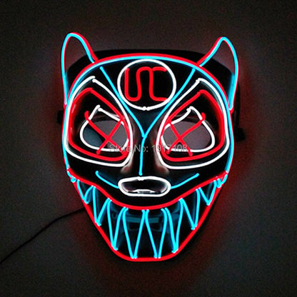 LED Neon Light Horror Masks Set