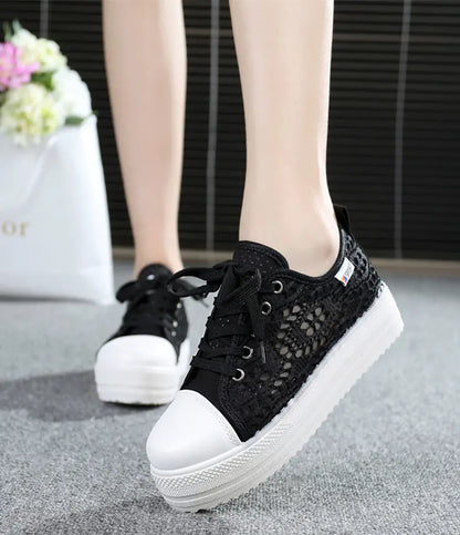Elevated Casual Canvas Shoes with Breathable Mesh