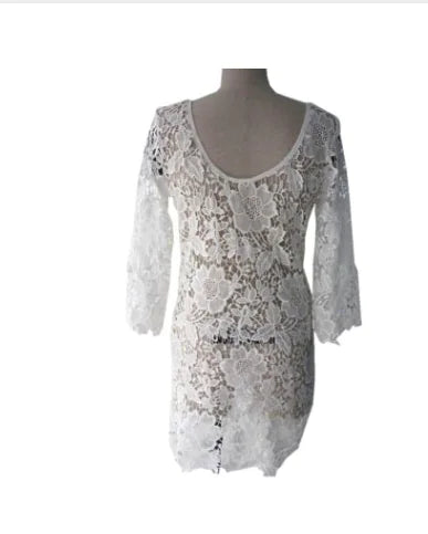 Lace Crochet Bikini Cover-Up
