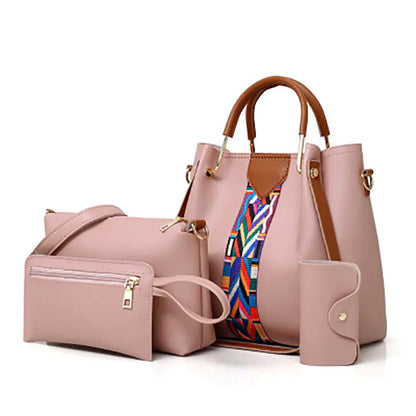Fashionable Women's Handbag Set with Shoulder Bag (4 Pcs)