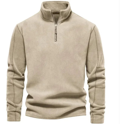 Men's Fleece Stand-Collar Zipper Sweatshirt