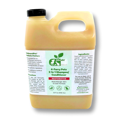 4-FURRY PETS 2-IN-1 * RESTORATIVE SHAMPOO & CONDITIONER