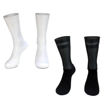 Simple Modern Design Anti Slip Silicone Cycling Socks  For Men Unique  Bicycle Running Socks Lightweight Breathable Sports Socks
