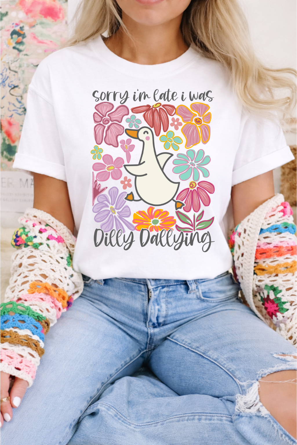 Sorry I'm Late Graphic Tee and Sweatshirt