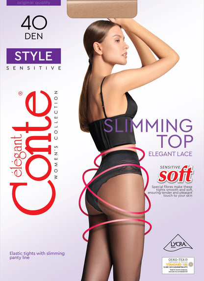 Tights Conte Style 40 Den - Ajour Control Top