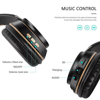 Stylish  Wireless Headphones 3D Stereo Bluetooth Foldable Gaming Headphones With Mic Foldable Lightweight Neckband Headphone For Mobile PC Laptop