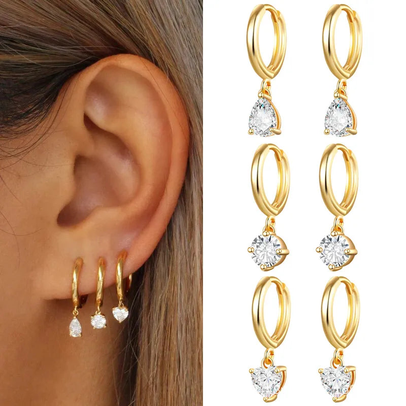 Diamond Heart Shaped Earrings