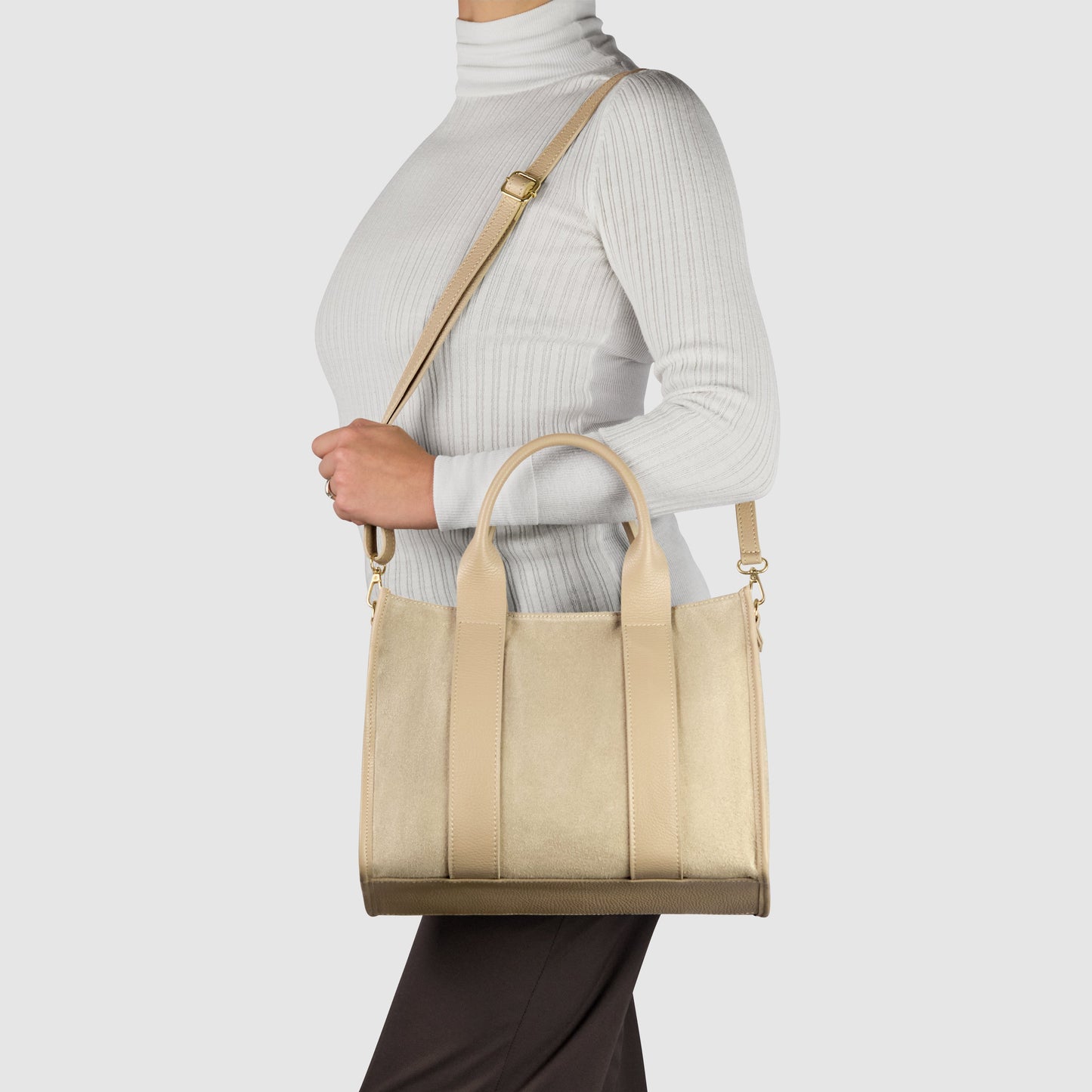 Suede Leather Tote Bag