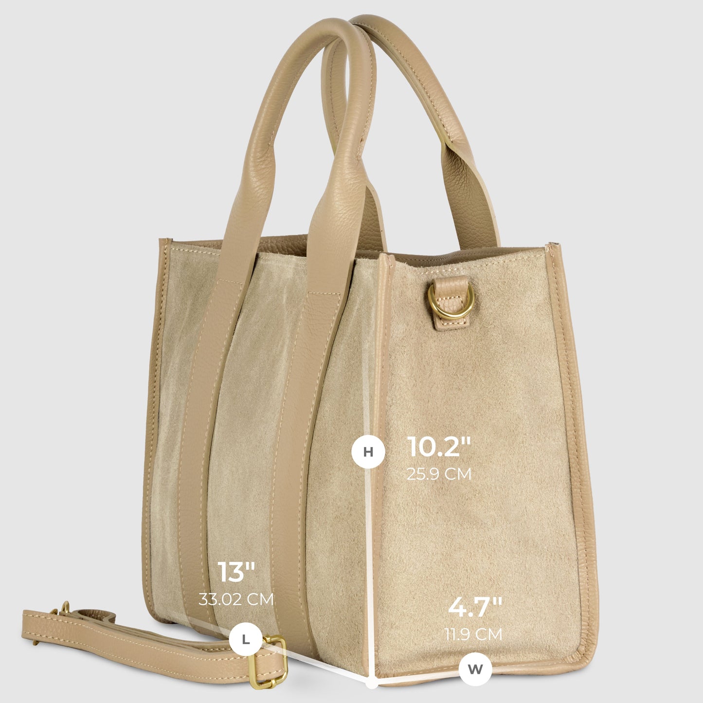 Suede Leather Tote Bag