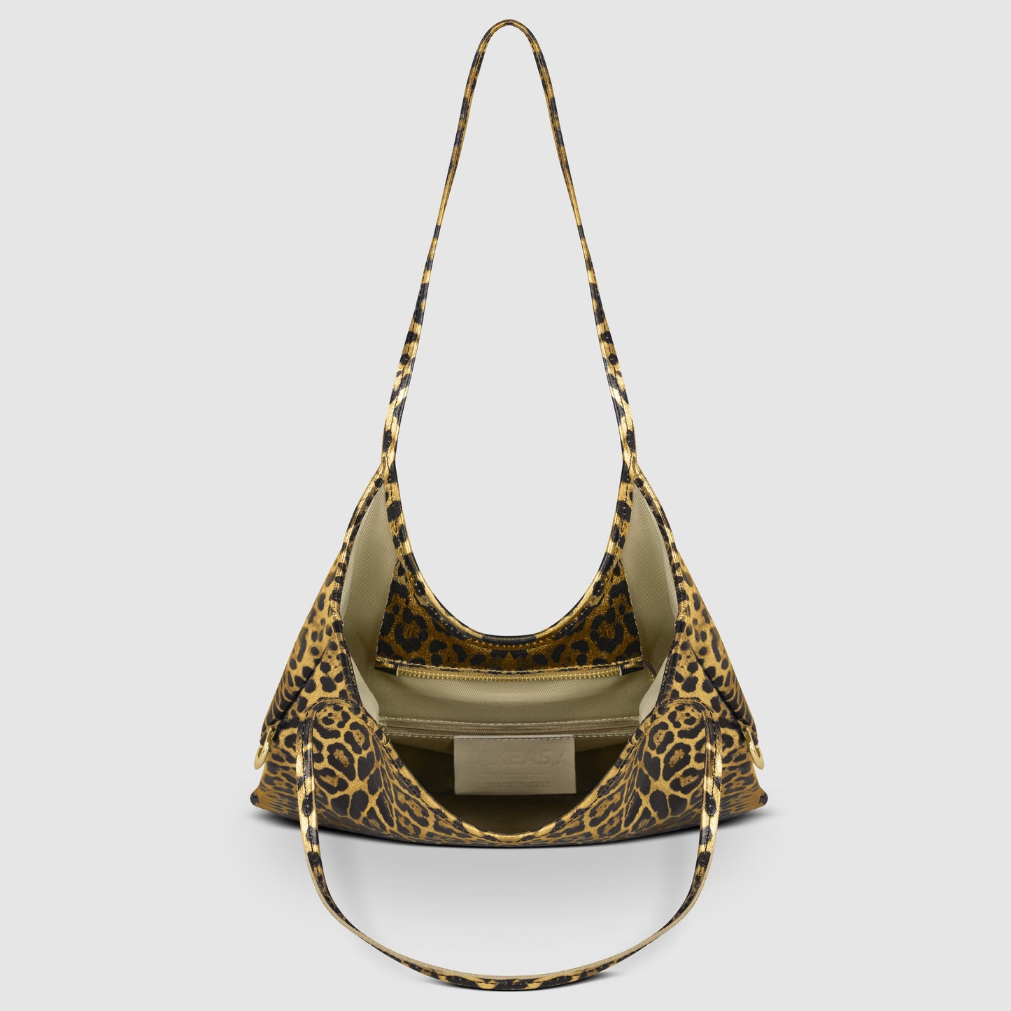 Leopard Metallic Suede Leather Tote Bag