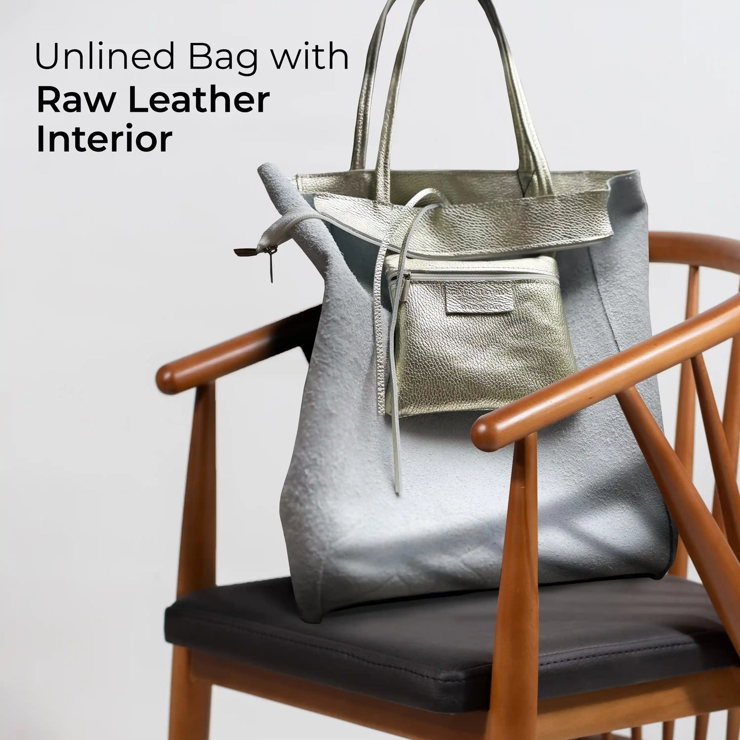 Metallic Calf Leather Tote Bag