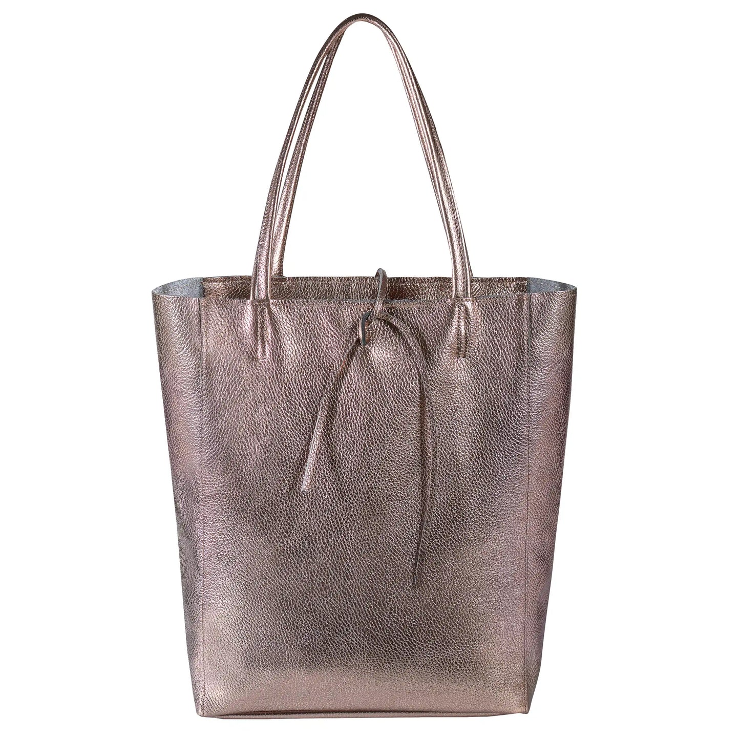 Metallic Calf Leather Tote Bag