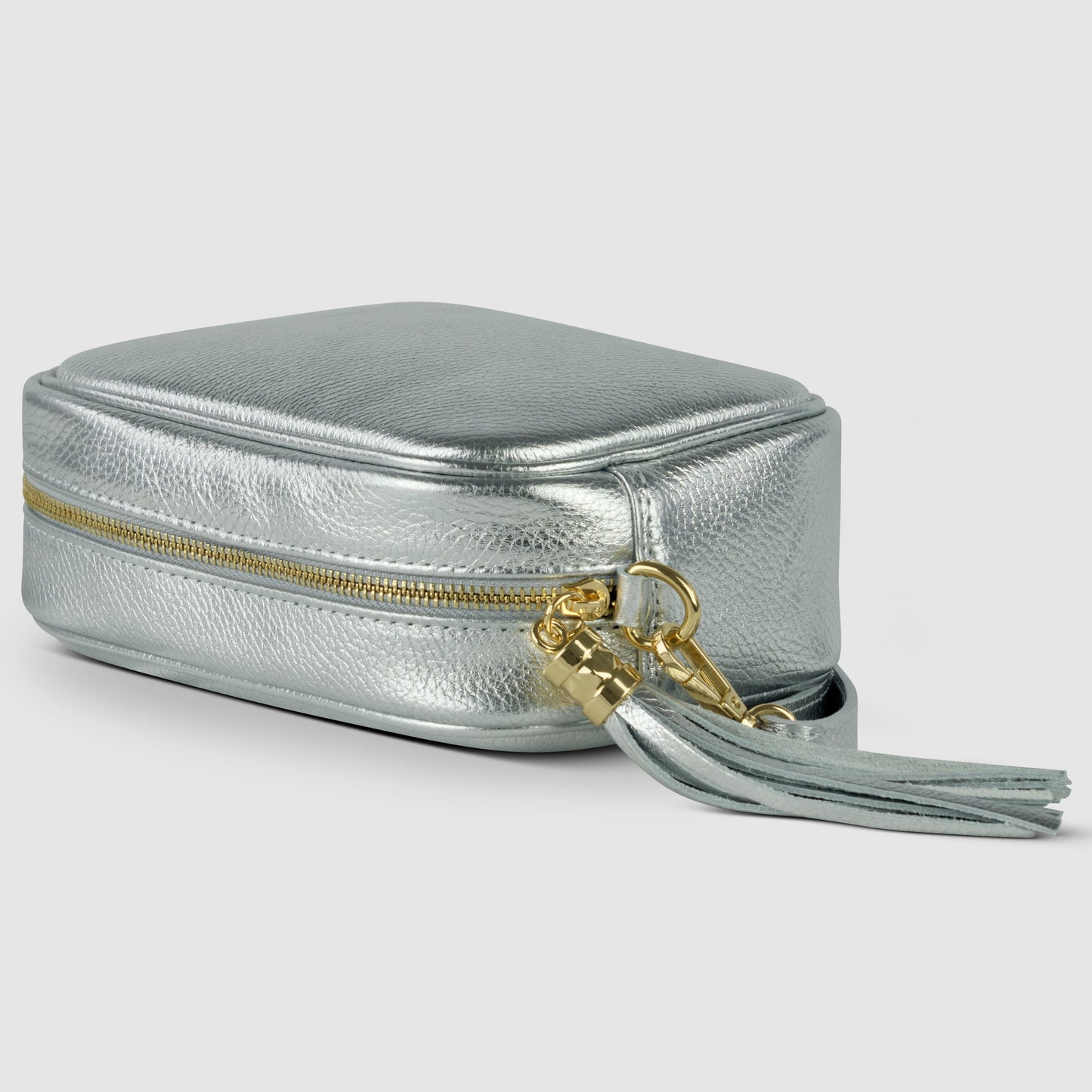 Metallic Calf Leather Crossbody Bag